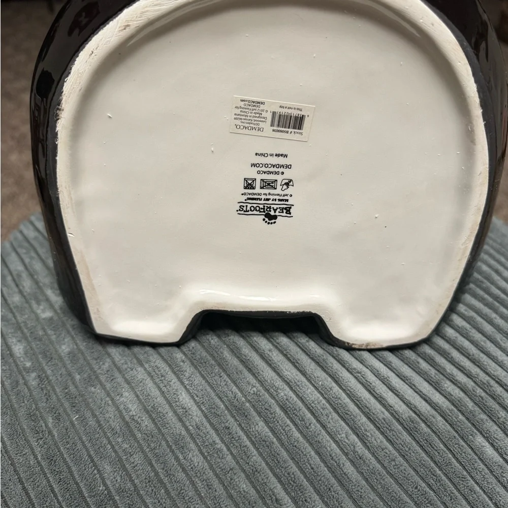 Demdaco Bearfoots Bear CERAMIC  COOKIE JAR New Without Box. - Picture 4 of 5